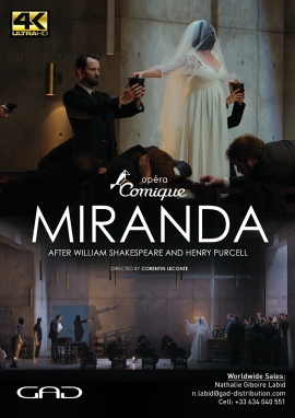 Affiche de Miranda d'après William Shakespeare et Henry Purcell à l'Opéra Comique
